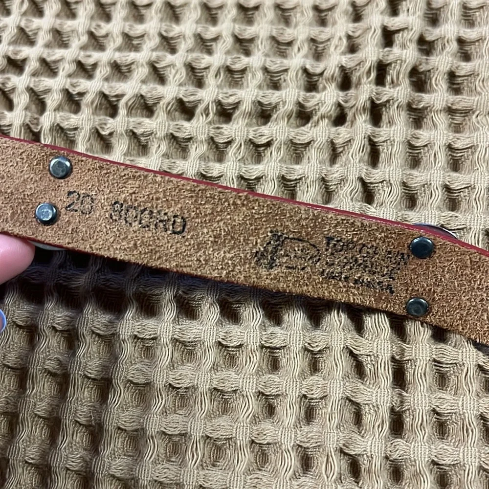 Justin | Red Tooked Leather Cowhide Toddler Belt 24 inches